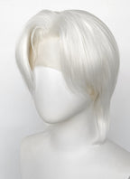 Pure White Straight Lace Front Synthetic Men's Wig LF6086