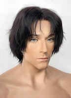 Natural Black Wavy Lace Front Synthetic Men's Wig NM025