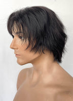 Natural Black Wavy Lace Front Synthetic Men's Wig NM025