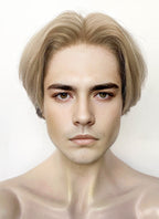 Blonde Brown Peekaboo Straight Lace Front Synthetic Hair Men's Wig LF6108