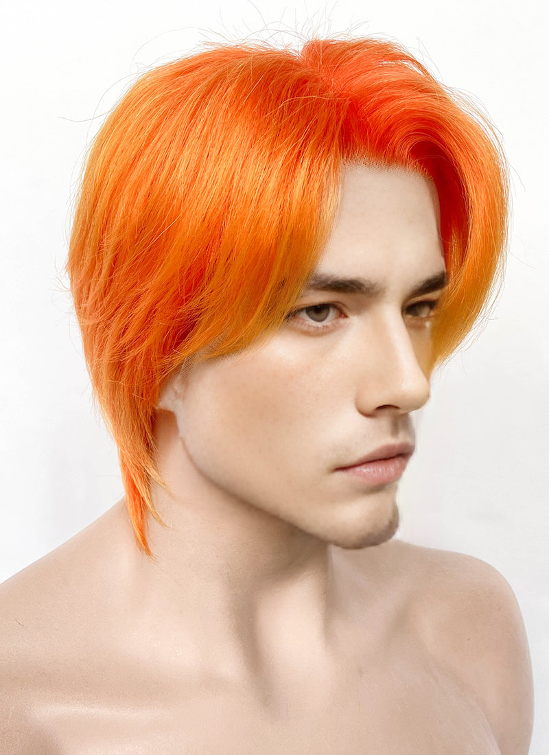 Mixed Orange Straight Lace Front Synthetic Men's Wig LF6110