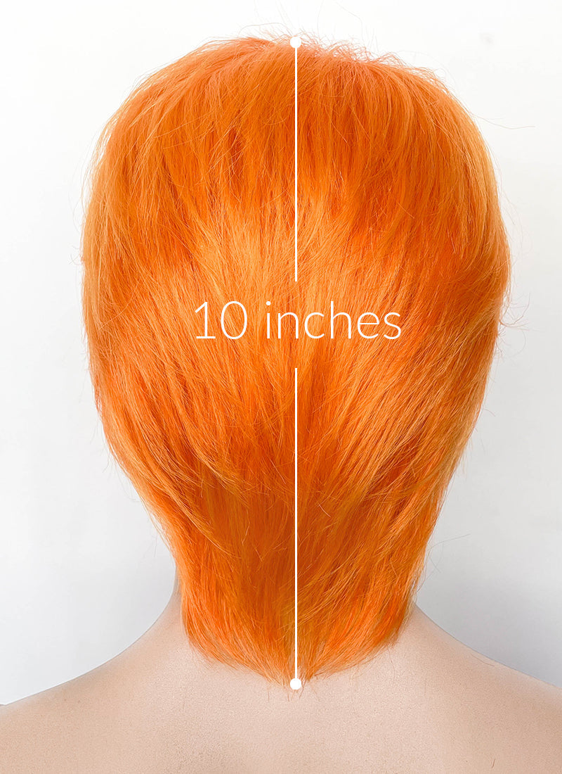 Mixed Orange Straight Lace Front Synthetic Men's Wig LF6110