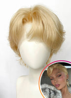 Blonde Wavy Lace Front Synthetic Men's Wig LF6111