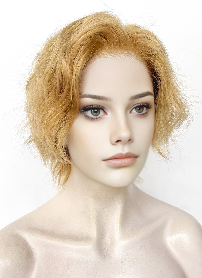 Golden Blonde Wavy Lace Front Synthetic Wig LF6112