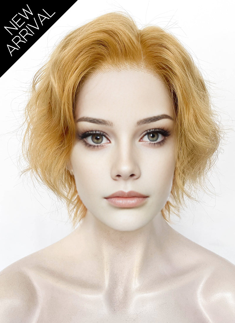 Golden Blonde Wavy Lace Front Synthetic Wig LF6112