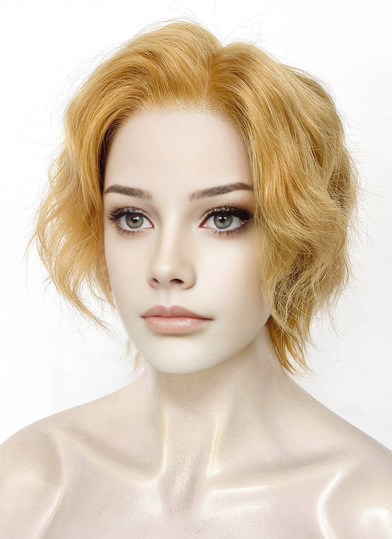 Golden Blonde Wavy Lace Front Synthetic Wig LF6112