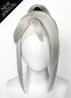 Valorant Jett Silver Grey Straight Yaki Lace Front Synthetic Wig With Ponytail LF6118