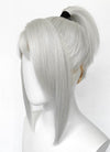 Valorant Jett Silver Grey Straight Yaki Lace Front Synthetic Wig With Ponytail LF6118
