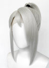 Valorant Jett Silver Grey Straight Yaki Lace Front Synthetic Wig With Ponytail LF6118