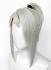 Valorant Jett Silver Grey Straight Yaki Lace Front Synthetic Wig With Ponytail LF6118