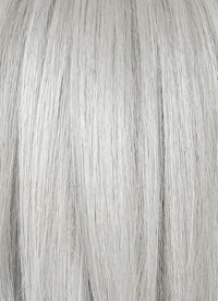 Valorant Jett Silver Grey Straight Yaki Lace Front Synthetic Wig With Ponytail LF6118