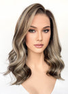 Balayage Blonde Mixed Brown Wavy Lace Front Kanekalon Synthetic Wig LF6119