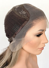 Balayage Blonde Mixed Brown Wavy Lace Front Kanekalon Synthetic Wig LF6119