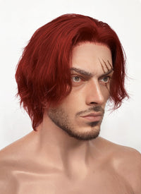 One Piece Figarland Shanks Auburn Wavy Lace Front Synthetic Men's Wig LF6120