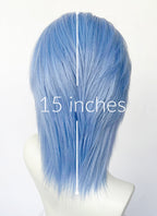 Kpop Pastel Blue Straight Lace Front Synthetic Men's Wig LF6132