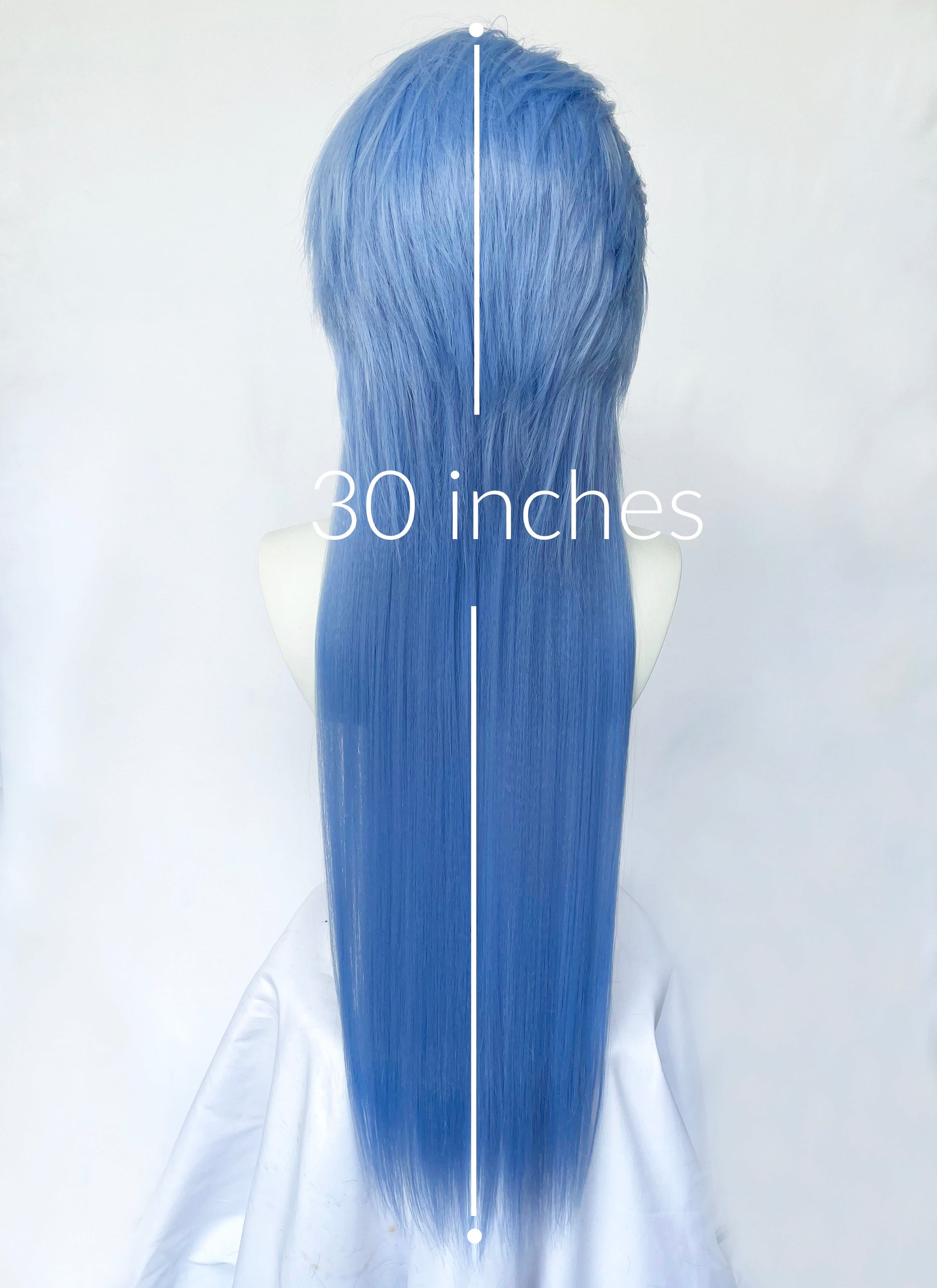 Pastel Blue Straight Lace Front Synthetic Men's Wig LF6134