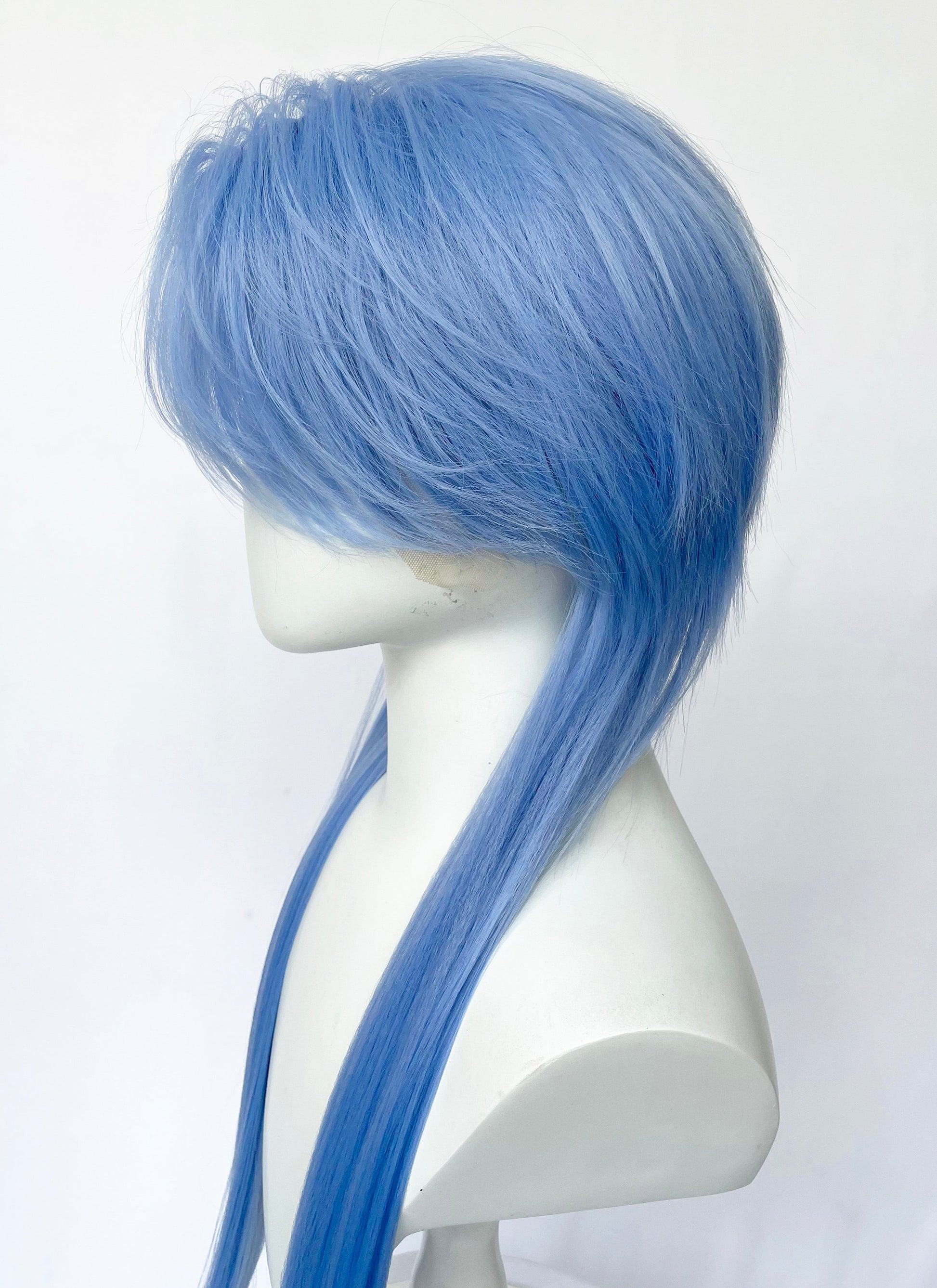 Pastel Blue Straight Lace Front Synthetic Men's Wig LF6134