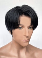 Black Straight Lace Front Synthetic Men's Wig NM027