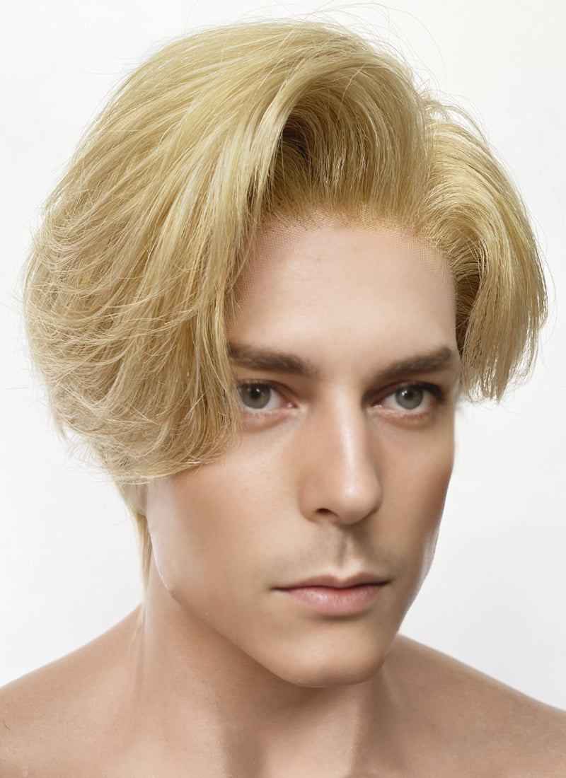 Blonde Straight Lace Front Synthetic Men's Wig LF6148