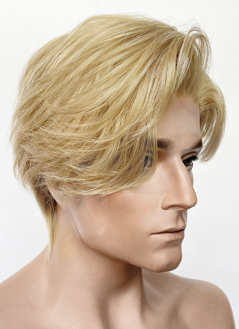 Blonde Straight Lace Front Synthetic Men's Wig LF6148