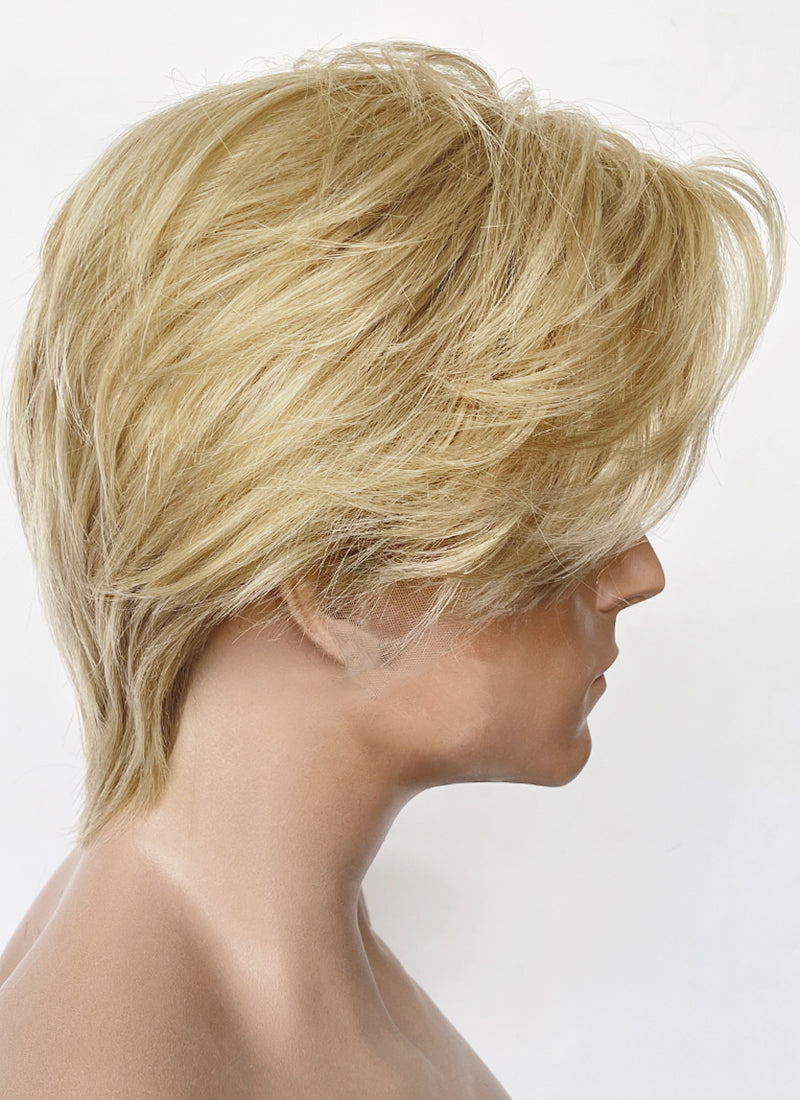 Blonde Straight Lace Front Synthetic Men's Wig LF6148