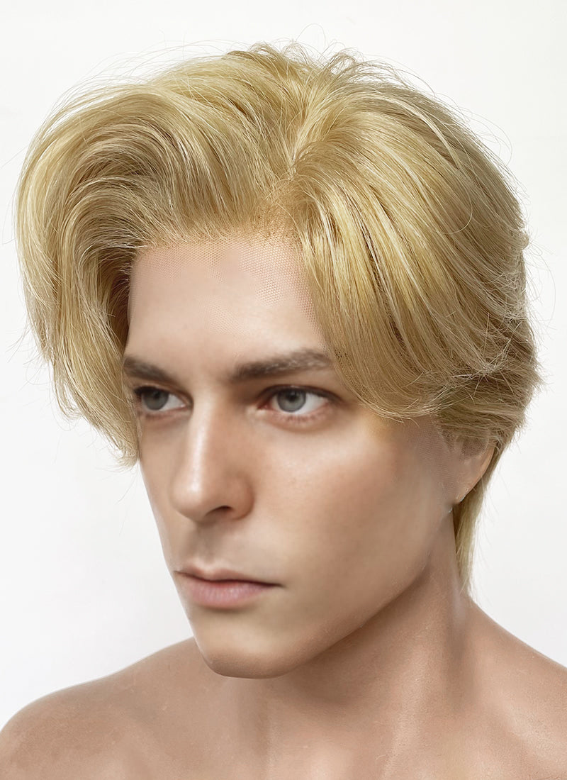 Blonde Straight Lace Front Synthetic Men's Wig LF6148
