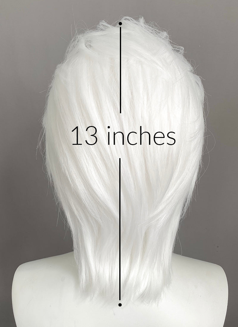 White Straight Lace Front Synthetic Men's Wig LF6188