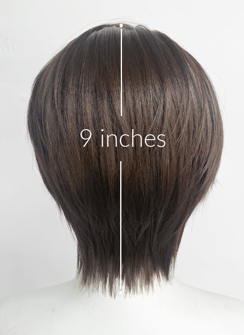 Final Fantasy VIII Squall Leonhart Brunette Straight Lace Front Synthetic Men's Wig LF6189