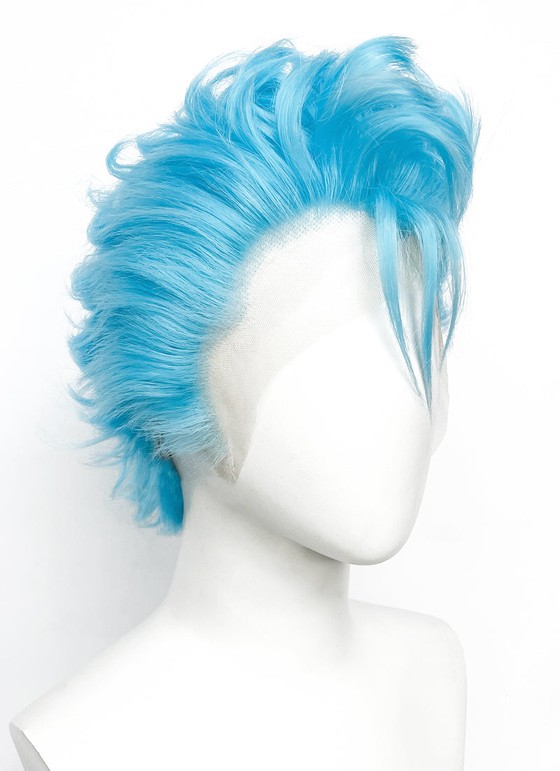 Bleach Grimmjow Jaegerjaquez Blue Wavy Lace Front Synthetic Men's Wig LF6193