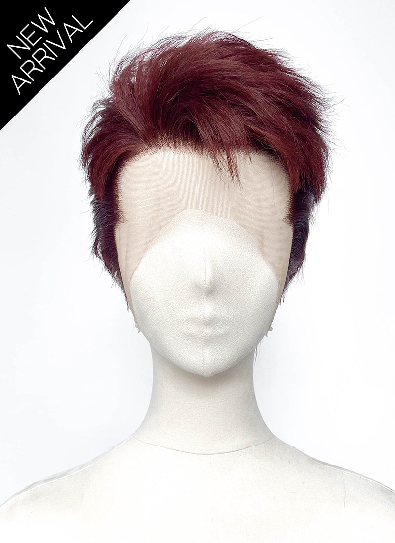 Love and Deepspace Valko Straight Cherry Red Lace Front Synthetic Men's Wig LF6200