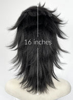 Demon Slayer: Kimetsu no Yaiba Genya Shinazugawa Black Full Lace Synthetic Men's Shaved Sides Wig LF6202