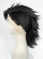 Demon Slayer: Kimetsu no Yaiba Genya Shinazugawa Black Full Lace Synthetic Men's Shaved Sides Wig LF6202