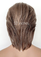 Mixed Brown Straight Lace Front Synthetic Men's Wig LF8010