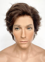 Brunette Wavy Lace Front Synthetic Men's Wig NM029