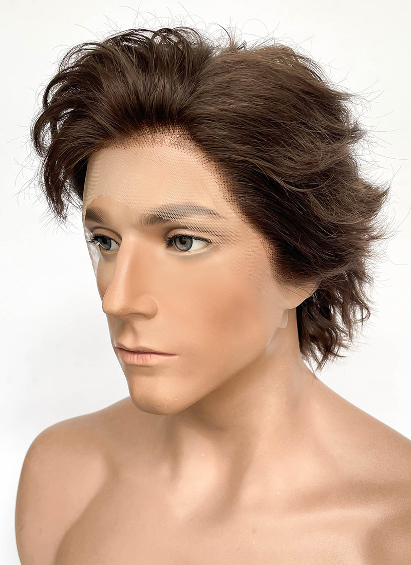 Brunette Wavy Lace Front Synthetic Men's Wig NM029