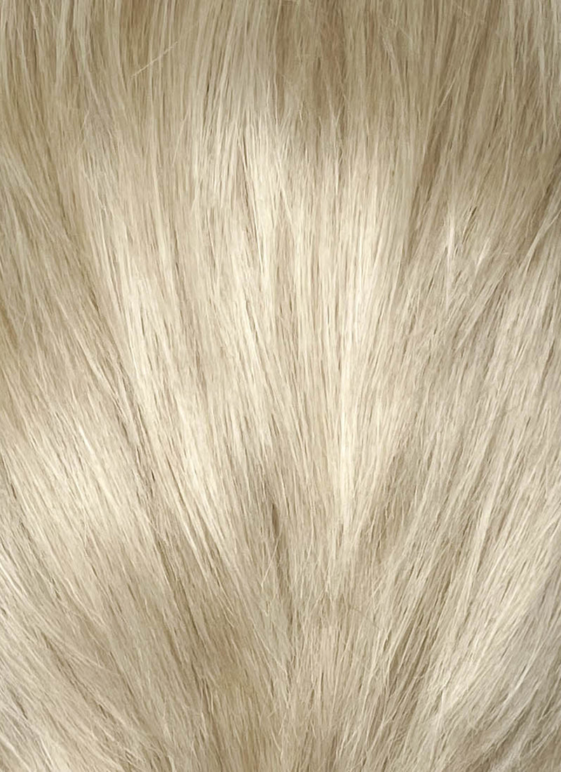 Pastel Ash Blonde Straight Slicked Back Lace Front Synthetic Men's Wig LF8037