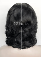 Snow White 1937 Jet Black Wavy Bob Lace Front Synthetic Wig LF8040