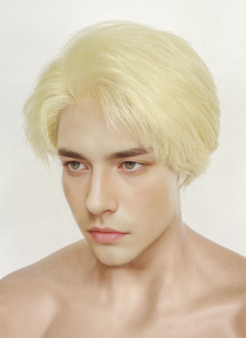 Blonde Straight Lace Front Synthetic Men's Wig LF8049