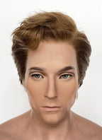 Brown Wavy Lace Front Synthetic Hair Men's Wig NM031