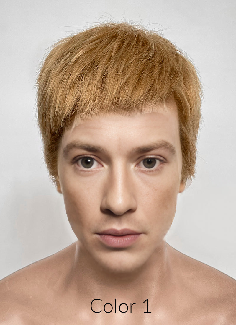 The Fantastic Four Human Torch Johnny Storm Golden Blonde Straight Yaki 13" x 6" Lace Top Synthetic Men's Wig LF8071