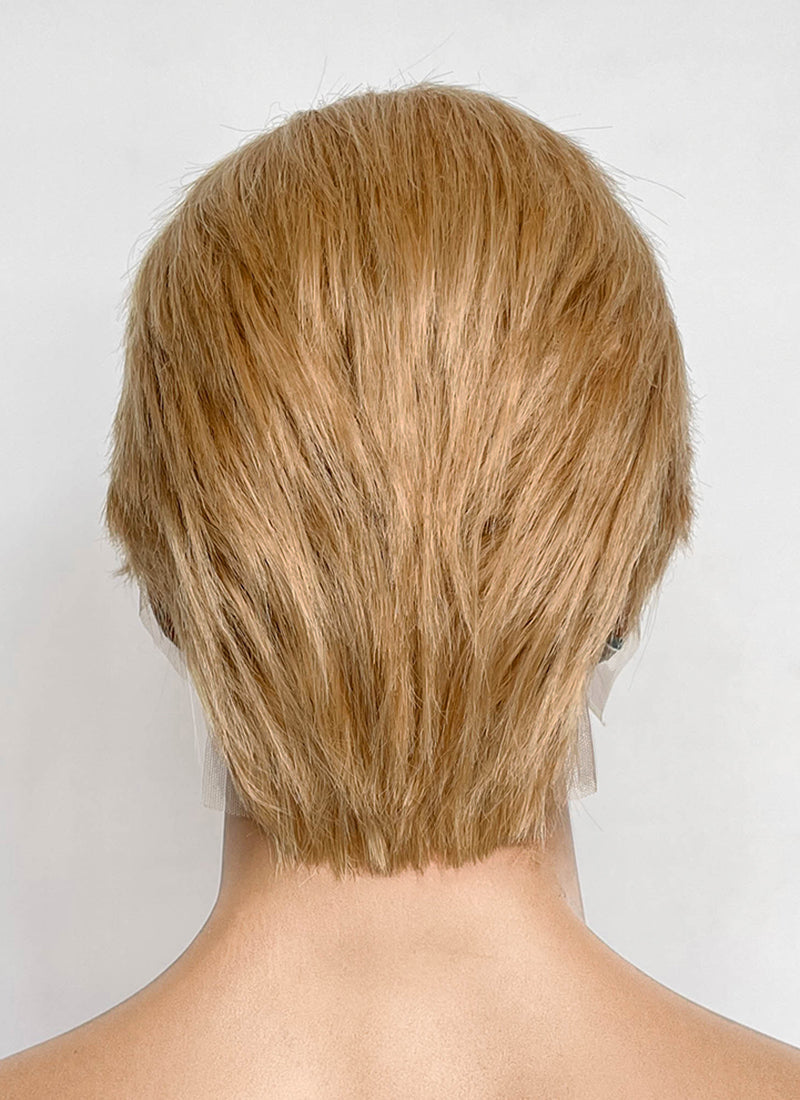 The Fantastic Four Human Torch Johnny Storm Golden Blonde Straight Yaki 13" x 6" Lace Top Synthetic Men's Wig LF8071