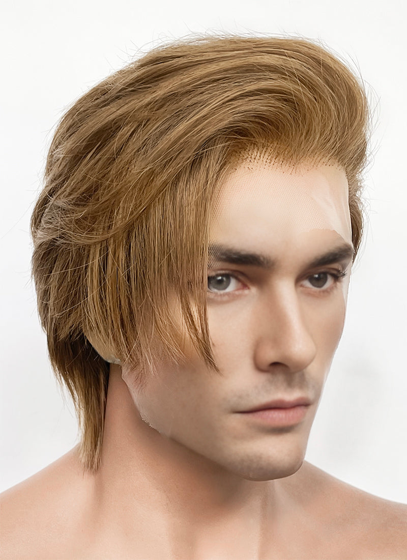 Medium Blonde Straight Lace Front Synthetic Men's Wig LF8078