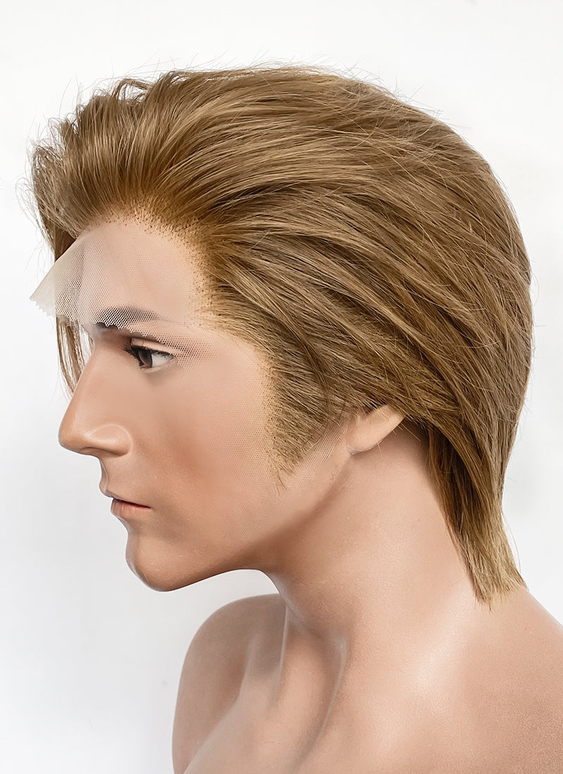 Medium Blonde Straight Lace Front Synthetic Men's Wig NM022