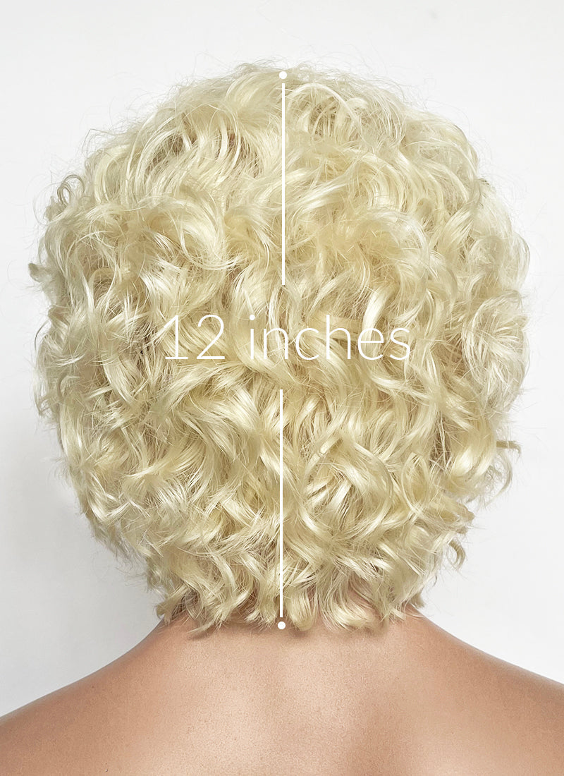 Blonde Curly Lace Front Synthetic Men's Wig LF8081