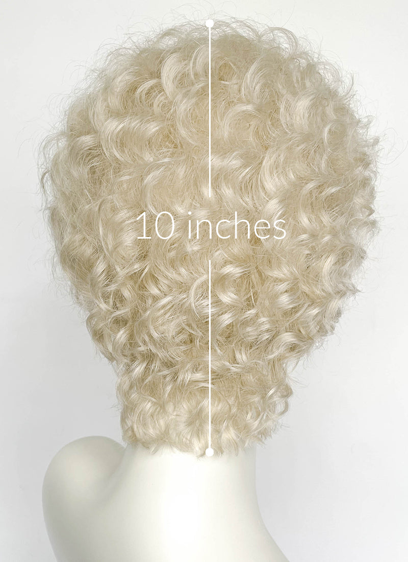 Ash Blonde Curly Lace Front Synthetic Men's Wig LF8100