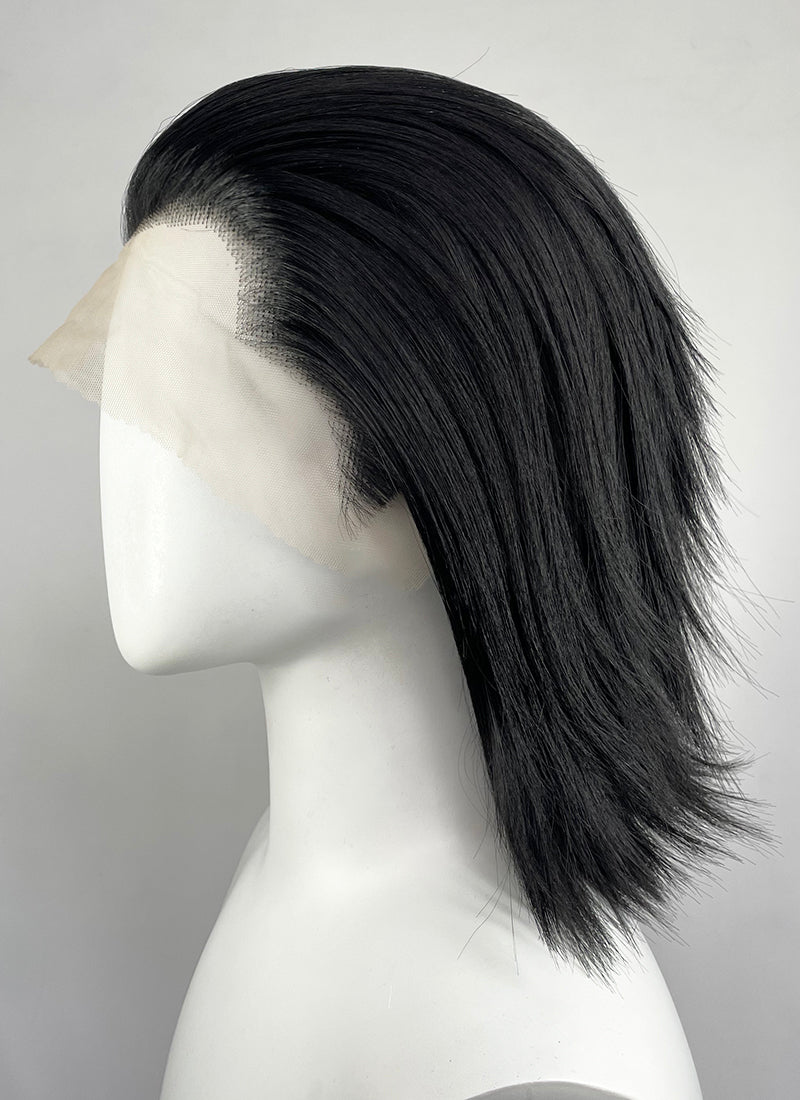 One Piece Crocodile Black Straight Lace Front Synthetic Men's Wig LF8109