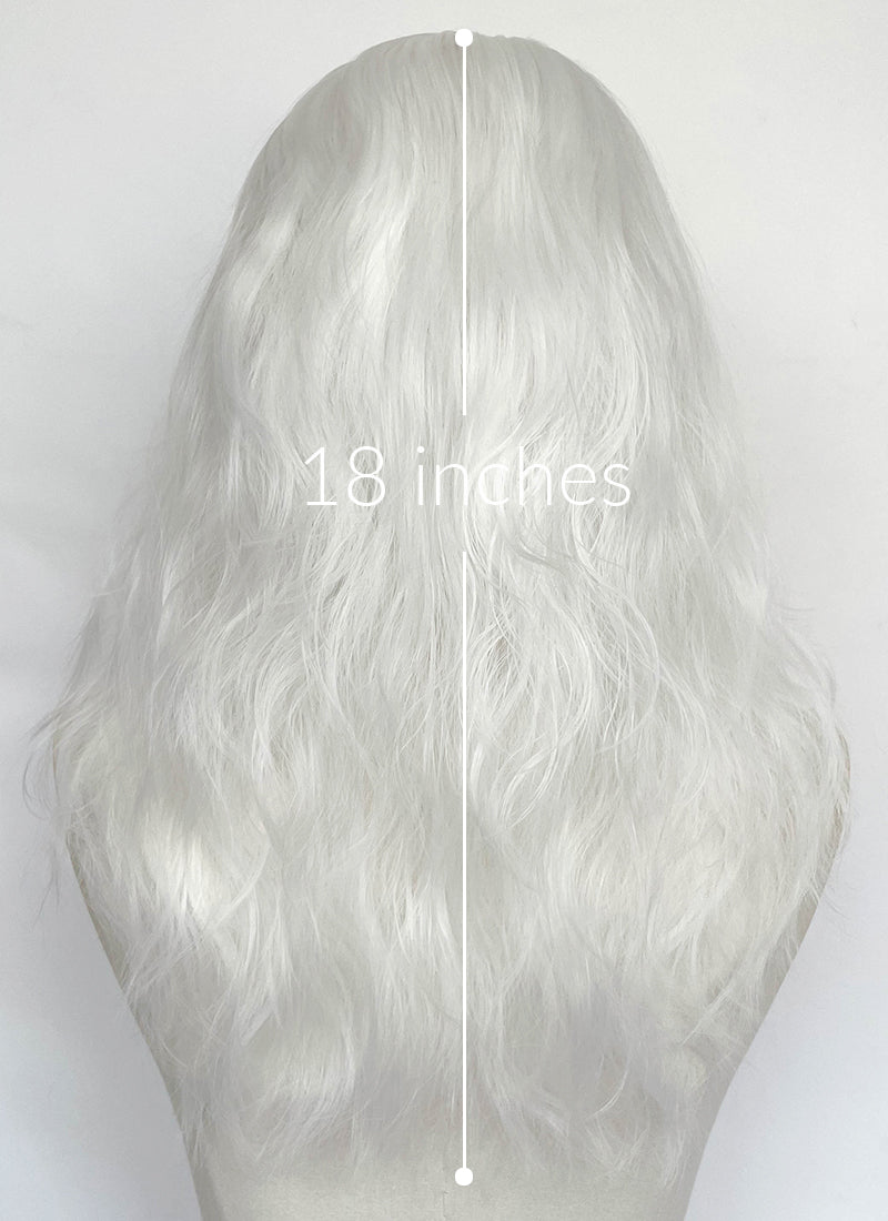 Resident Evil Selena Corey/Zombie Singer White Wavy Lace Front Synthetic Hair Wig LF8112