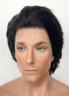 Crimson Desert Kliff Jet Black Wavy Lace Front Synthetic Men's Wig LF8113