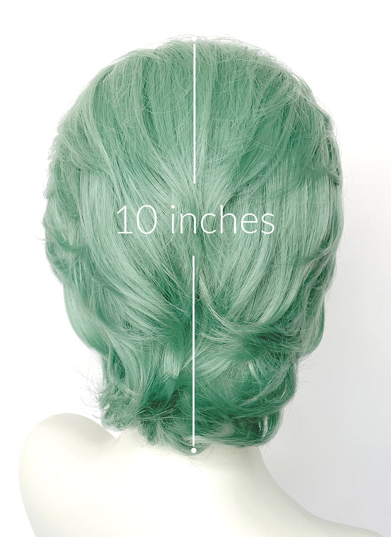 Pastel Green Wavy Lace Front Synthetic Hair Wig LF8119