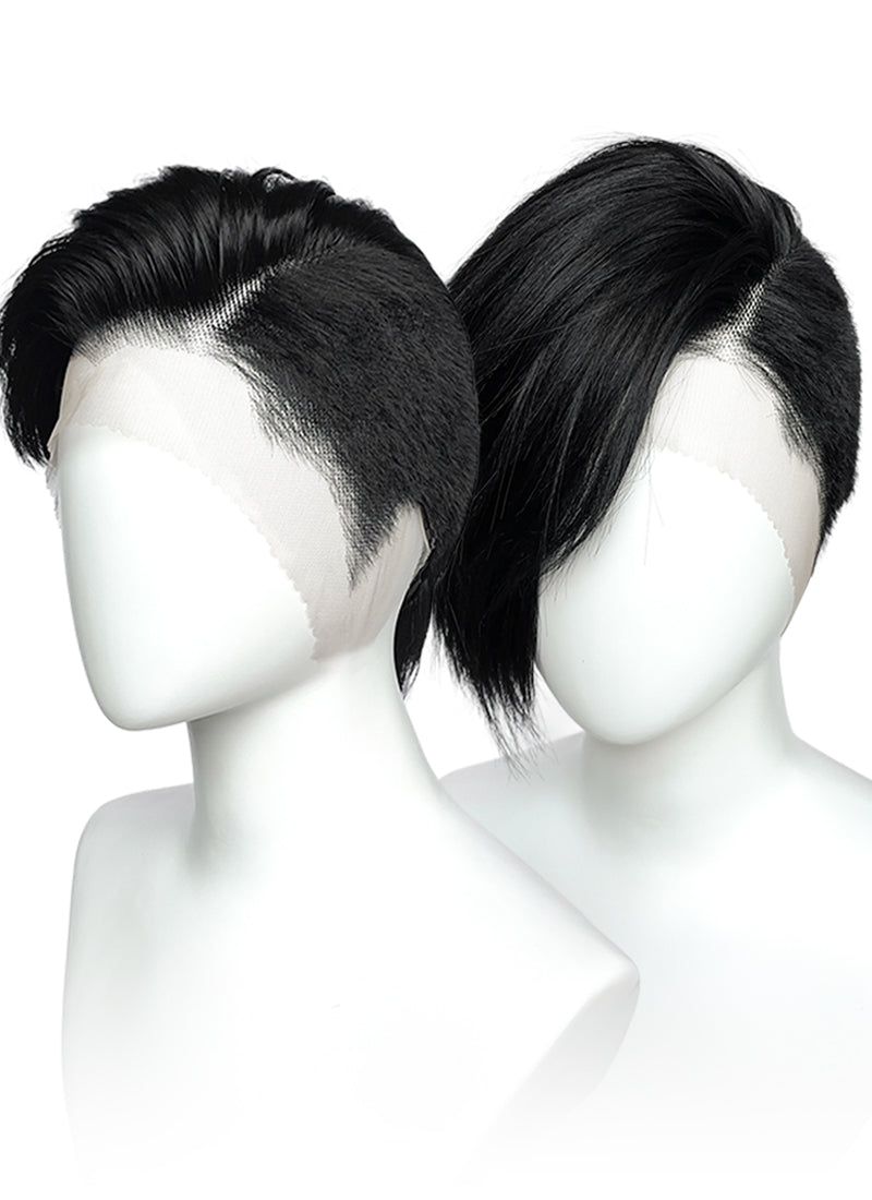 Short Lace Front Wig with Shaved Side - 2 Styles Available | Multiple Colors | Free 2 Wig Caps Included LF8127